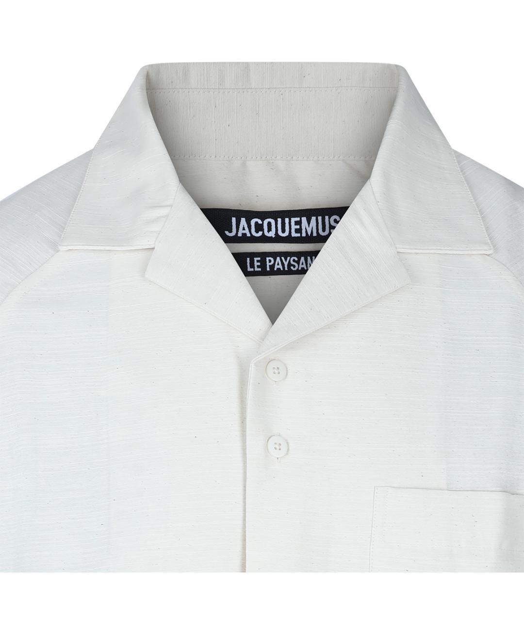 JACQUEMUS Белая хлопковая классическая рубашка, фото 3