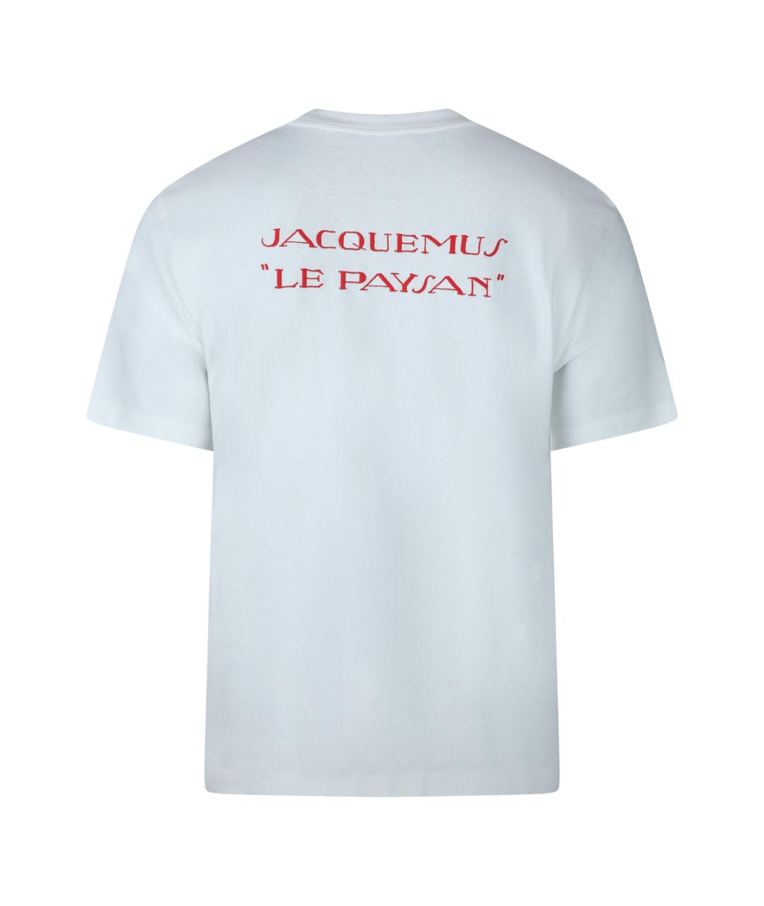 JACQUEMUS Бежевая хлопковая футболка, фото 2