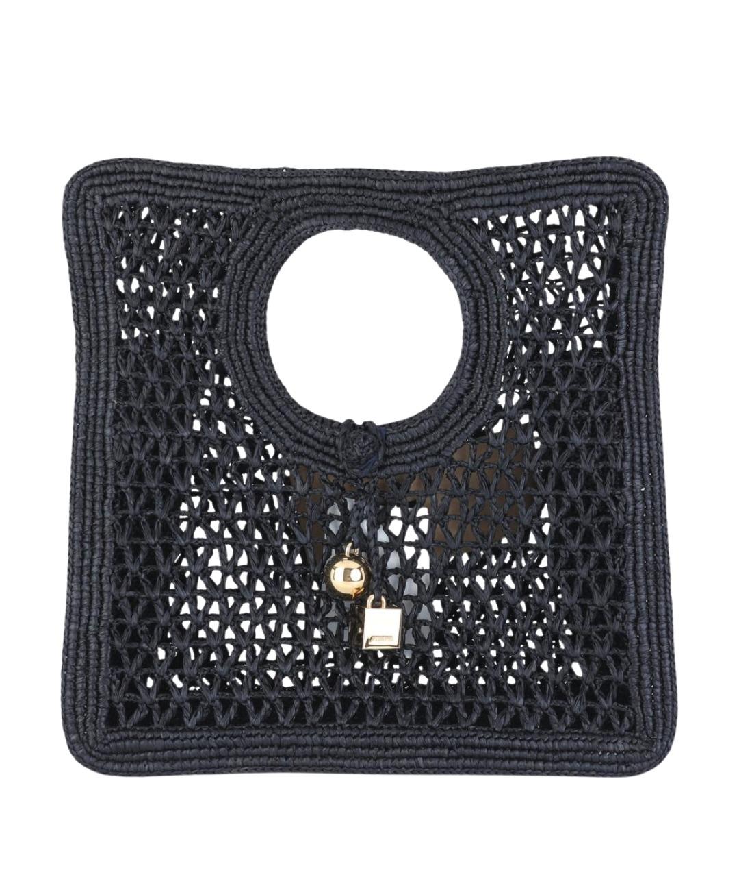 JACQUEMUS Черная пелетеная сумка тоут, фото 1