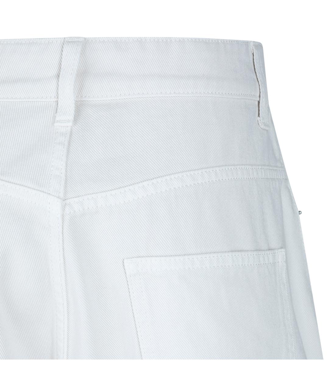 PHOEBE PHILO Белые хлопковые прямые джинсы, фото 4