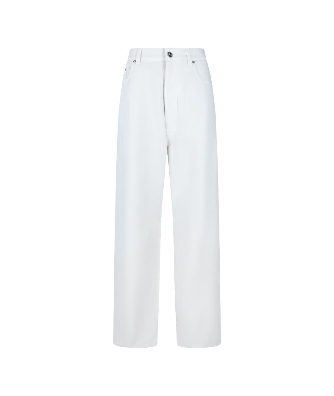 PHOEBE PHILO Белые хлопковые прямые джинсы, фото 1