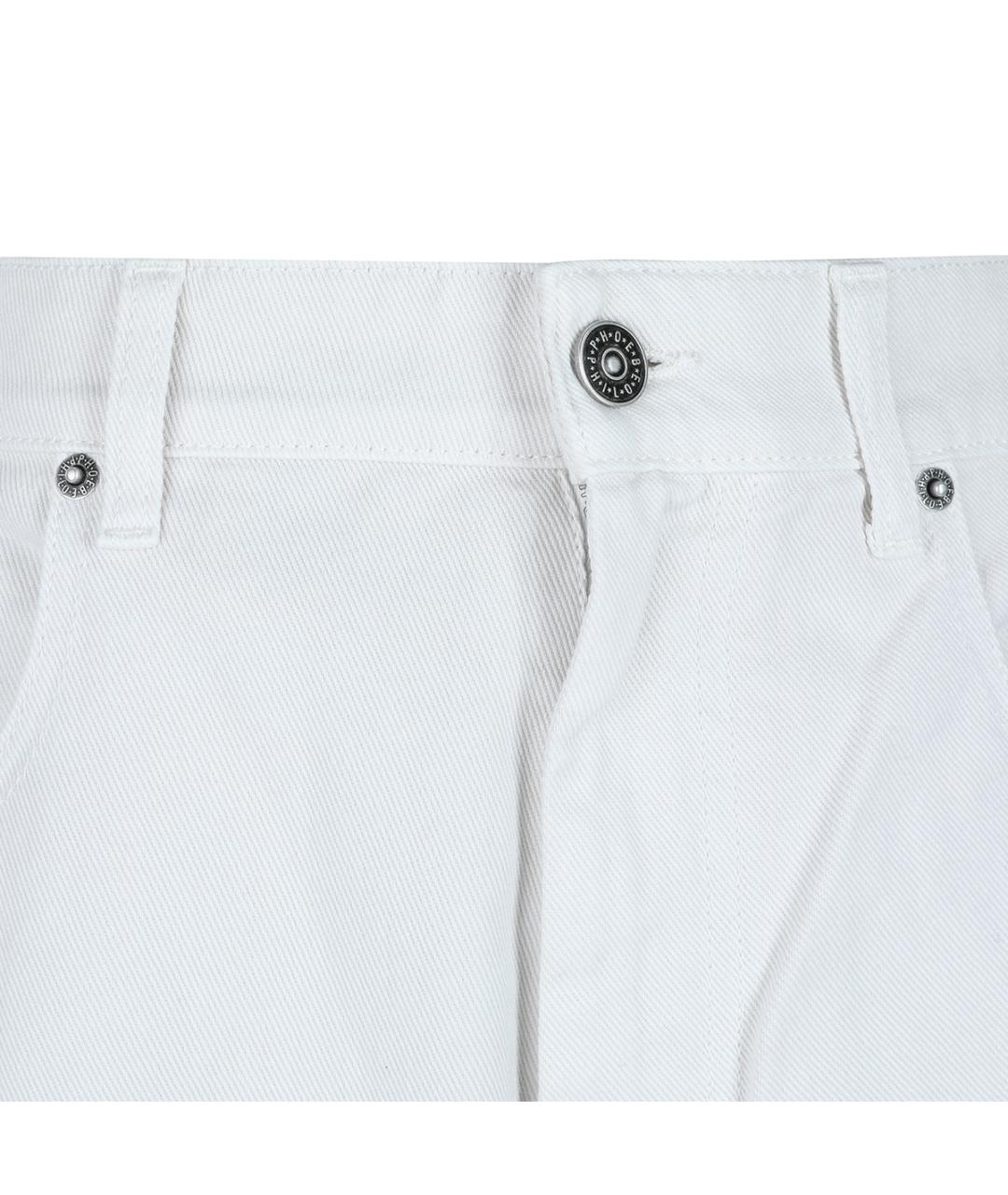 PHOEBE PHILO Белые хлопковые прямые джинсы, фото 3