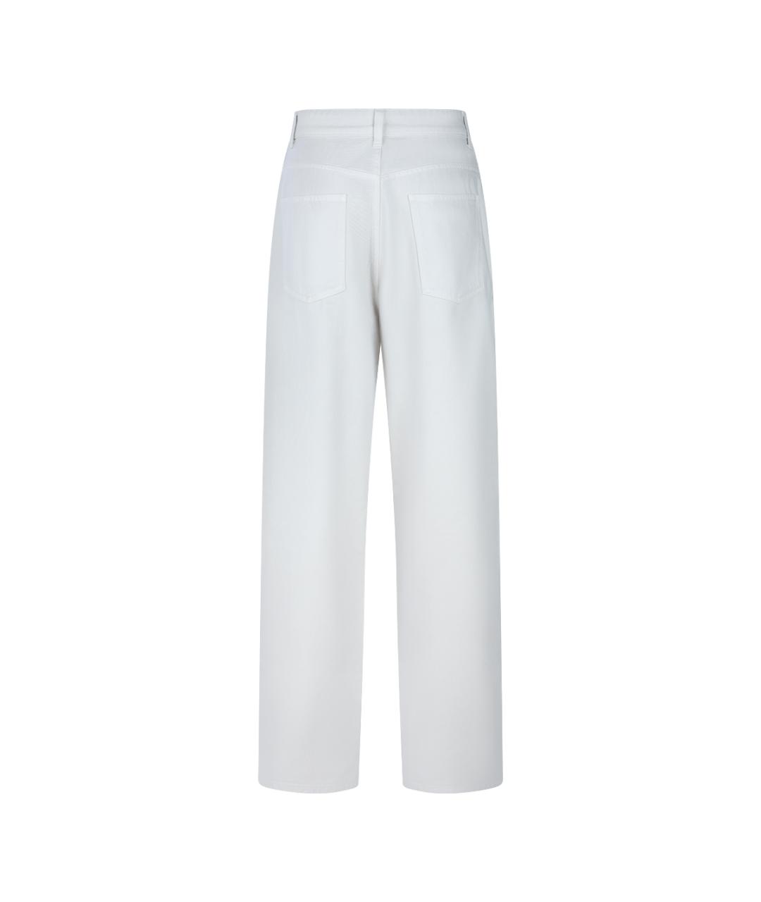 PHOEBE PHILO Белые хлопковые прямые джинсы, фото 2