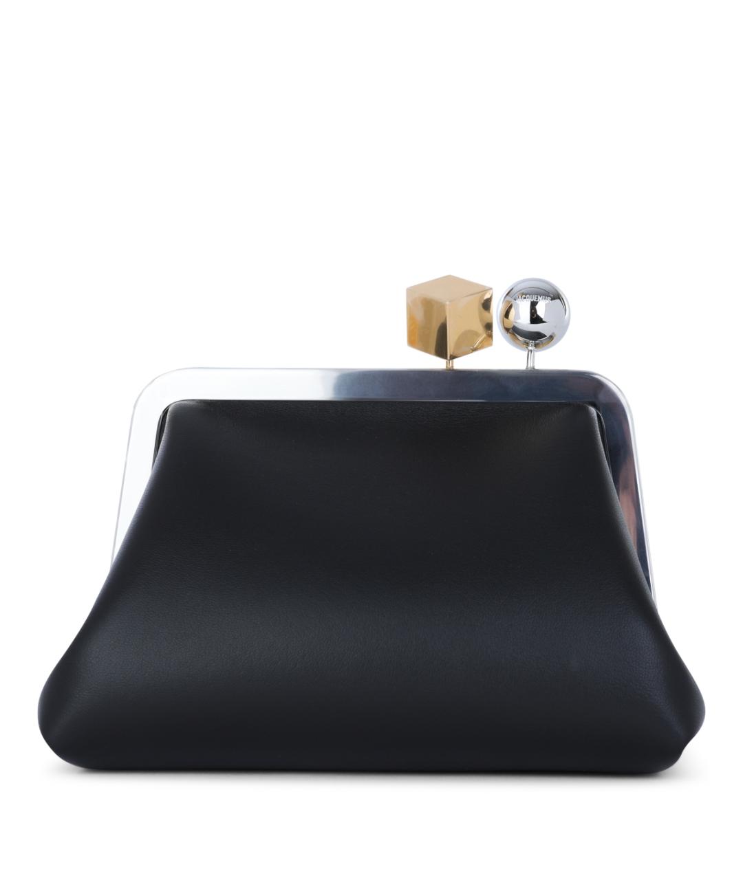 JACQUEMUS Черная кожаная сумка через плечо, фото 1