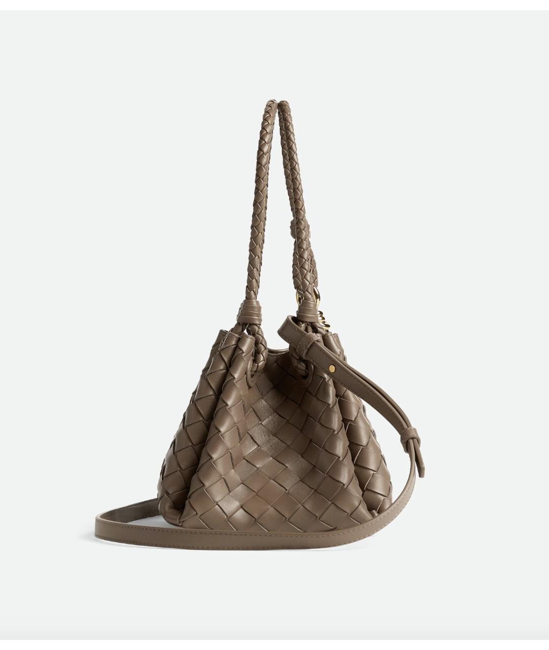 BOTTEGA VENETA Хаки кожаная сумка тоут, фото 3