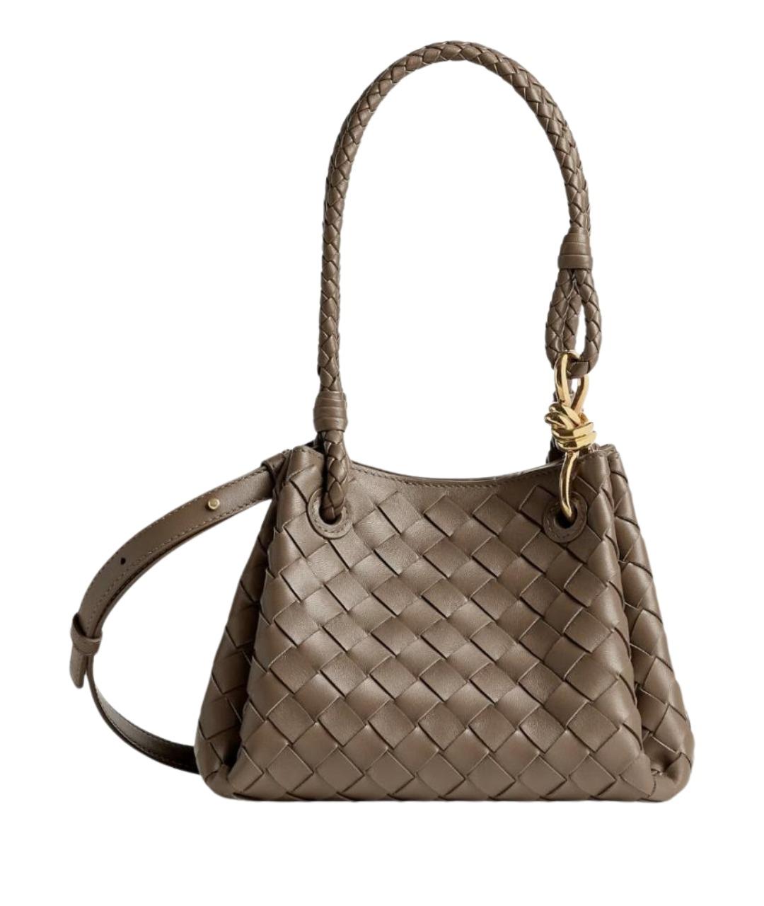 BOTTEGA VENETA Хаки кожаная сумка тоут, фото 1