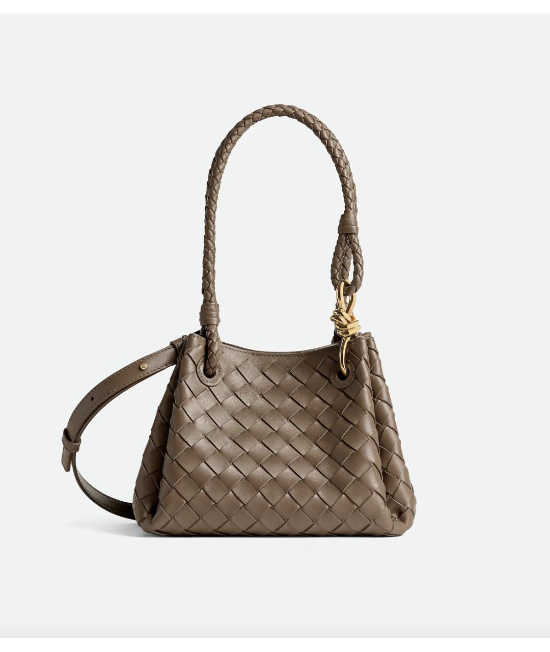 BOTTEGA VENETA Хаки кожаная сумка тоут, фото 6