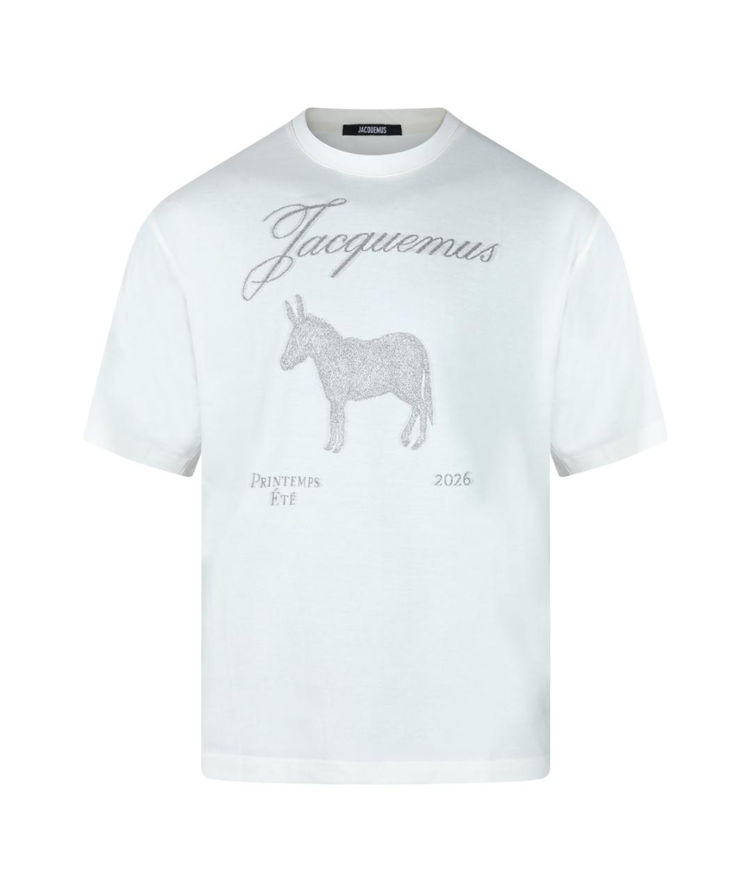 JACQUEMUS Белая хлопковая футболка, фото 1