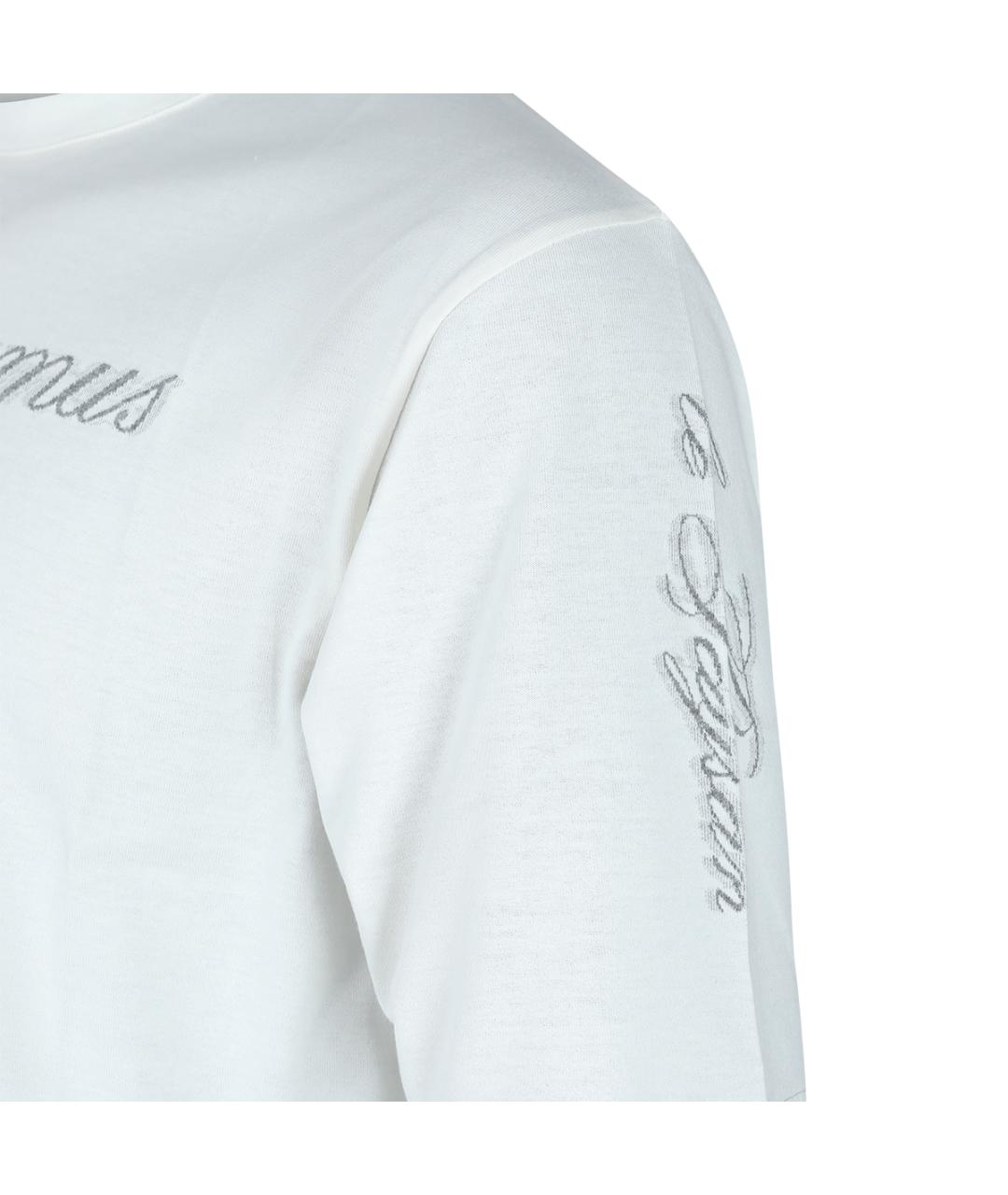 JACQUEMUS Белая хлопковая футболка, фото 3