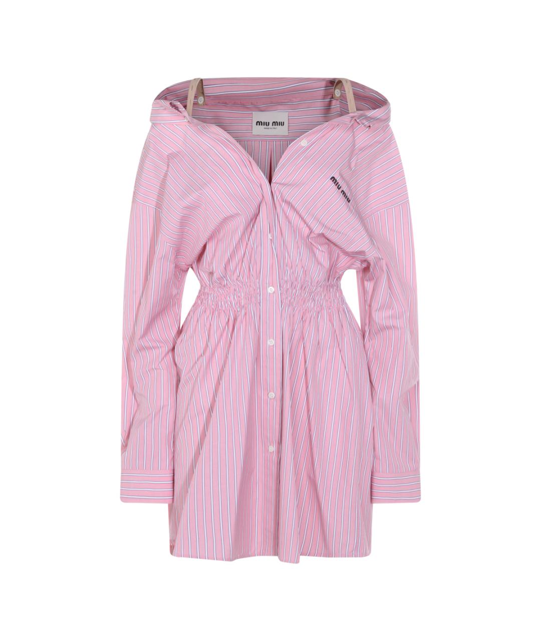 MIU MIU Розовое хлопковое повседневное платье, фото 1