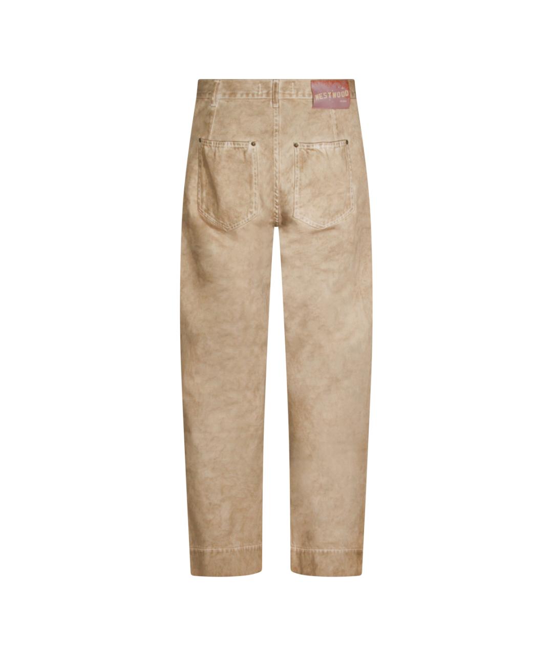 VIVIENNE WESTWOOD Бежевые хлопковые прямые джинсы, фото 3