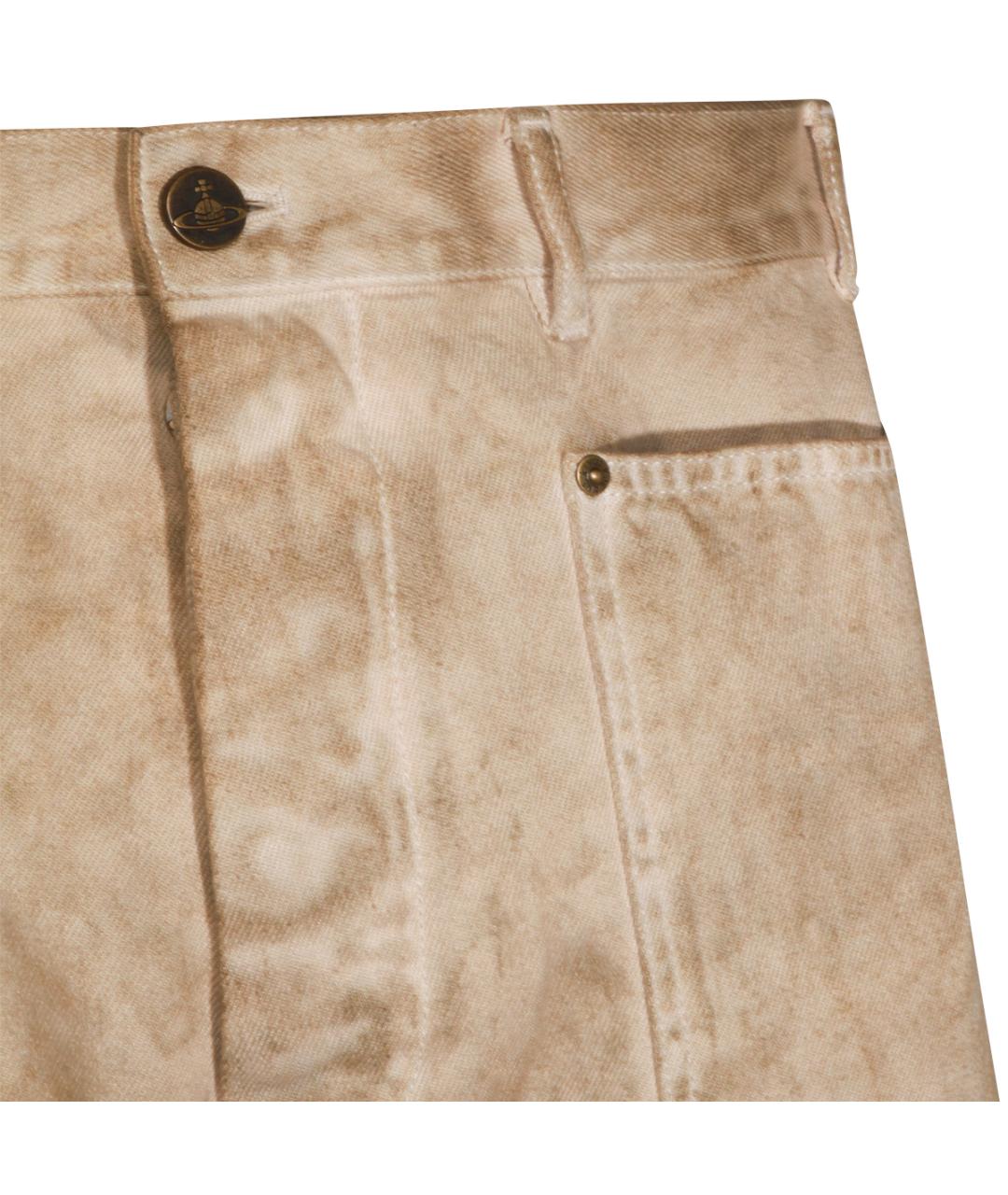 VIVIENNE WESTWOOD Бежевые хлопковые прямые джинсы, фото 5