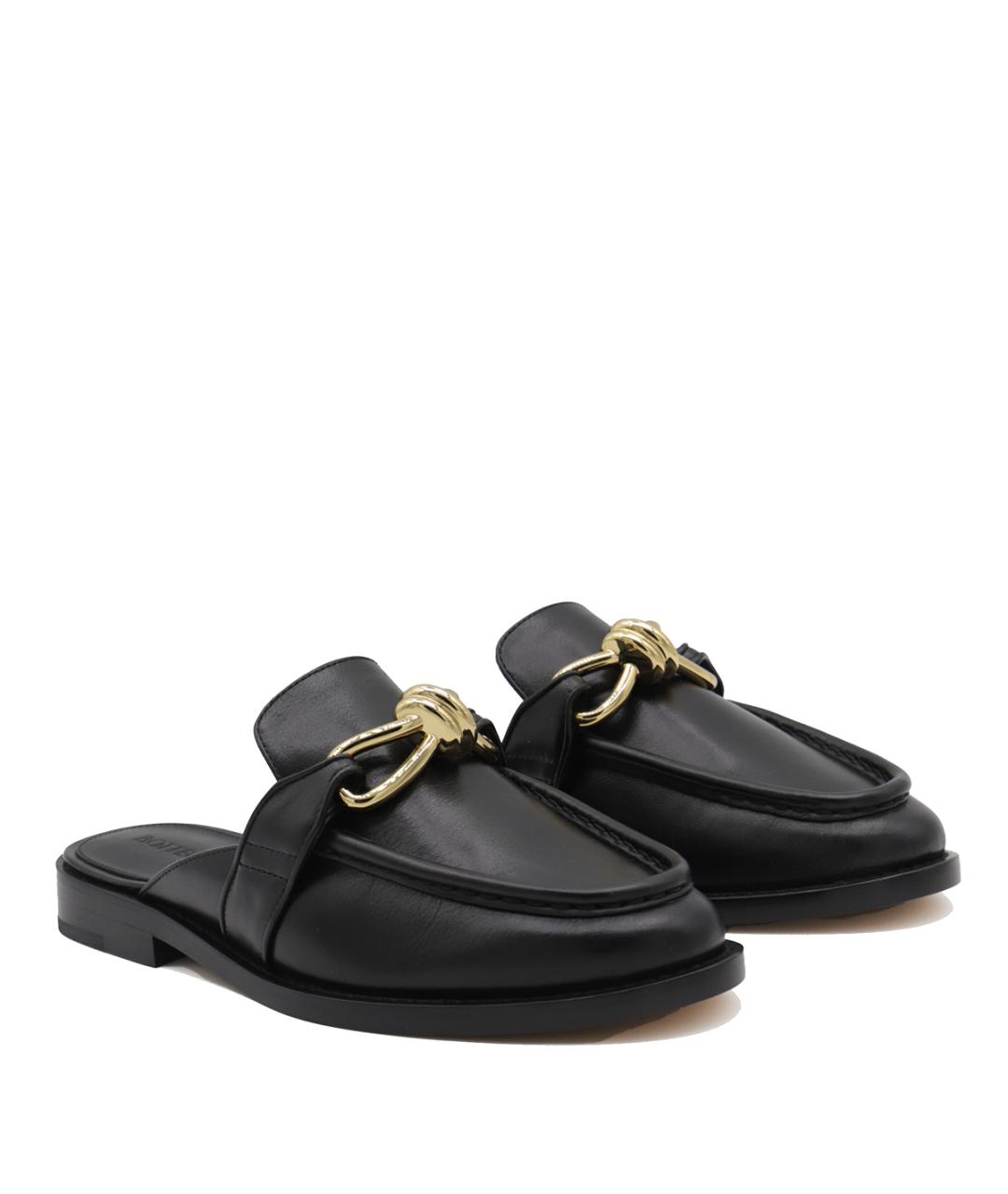 BOTTEGA VENETA Черные кожаные мюли, фото 2