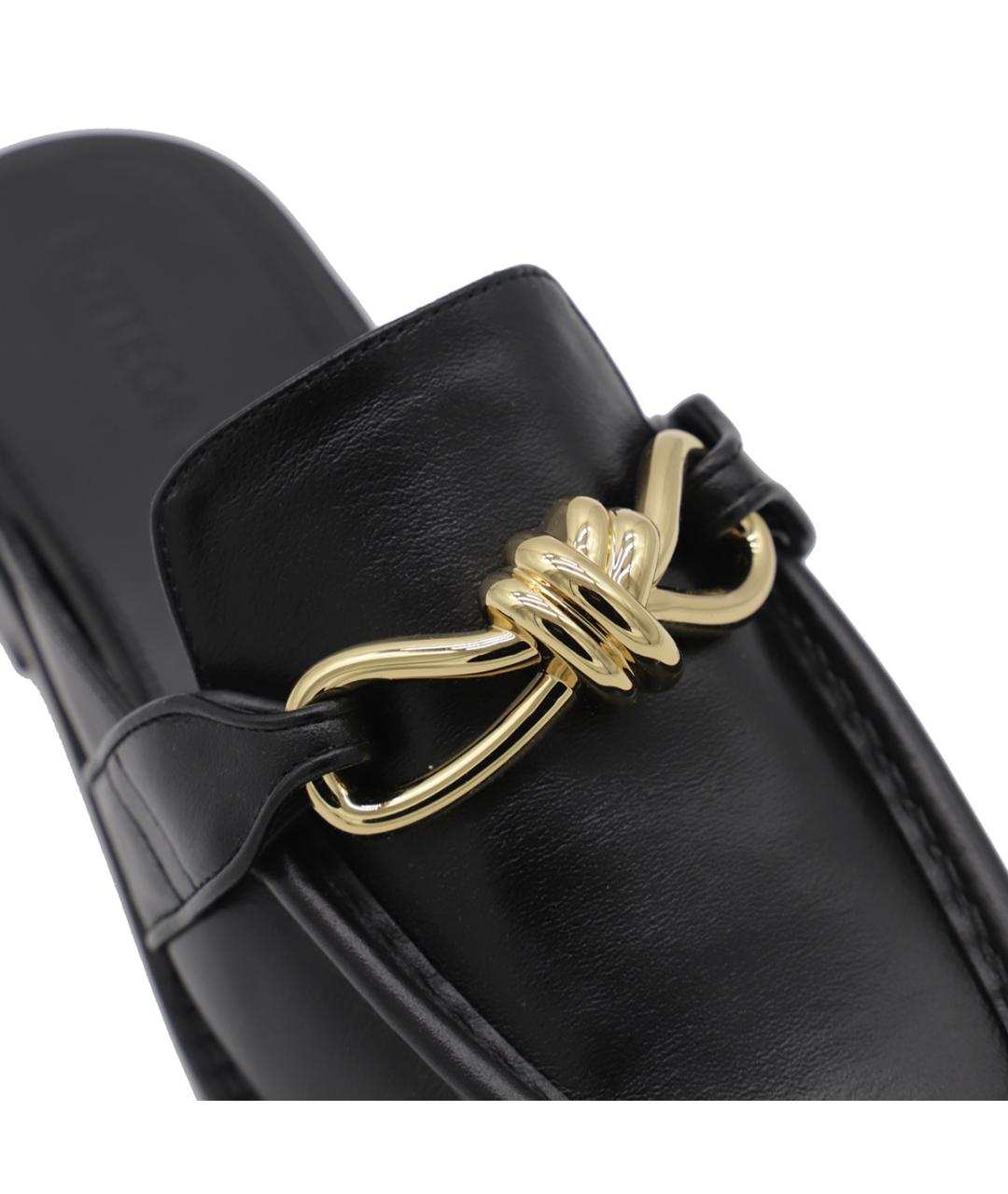 BOTTEGA VENETA Черные кожаные мюли, фото 4