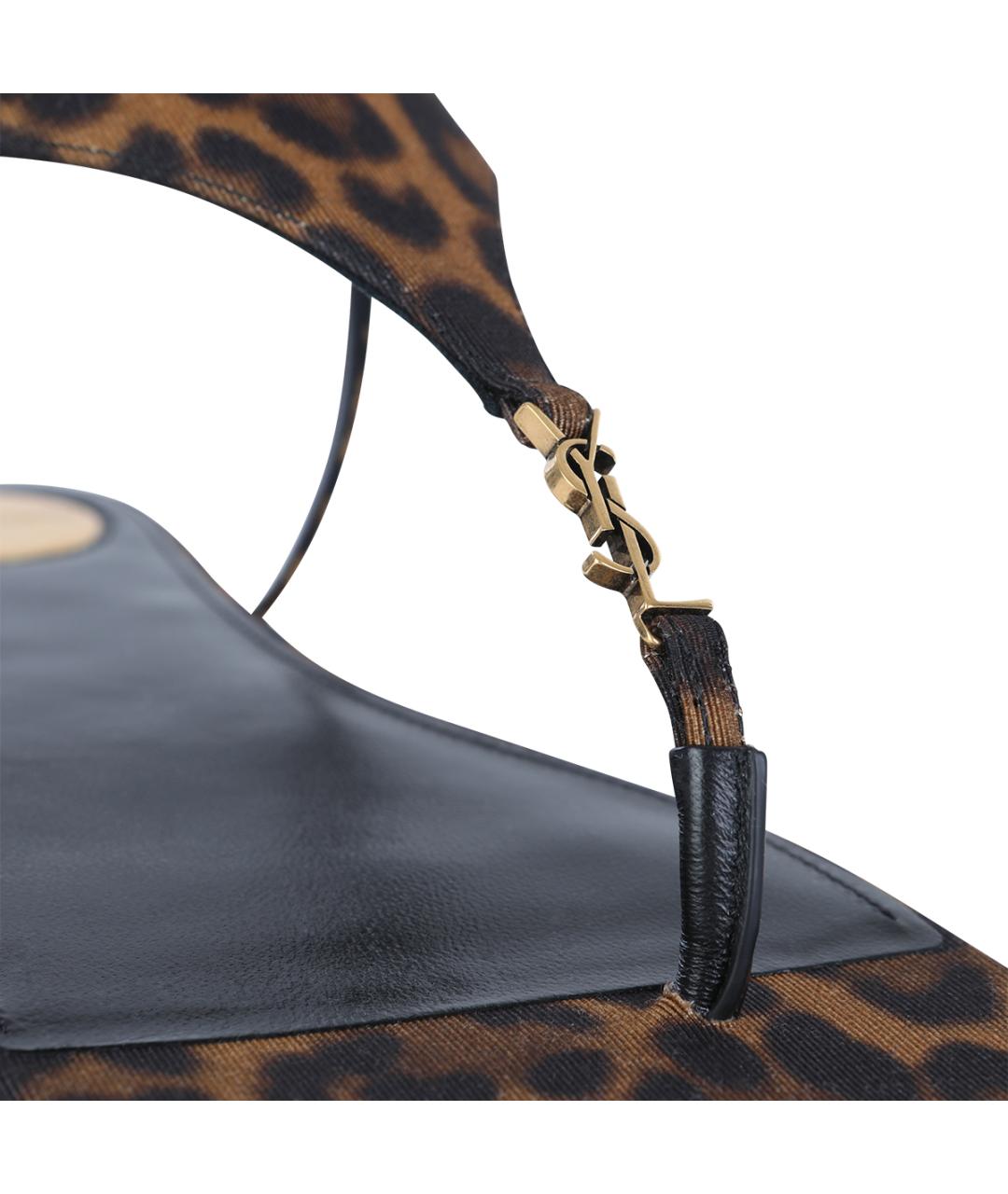 SAINT LAURENT Мульти текстильные сандалии, фото 4