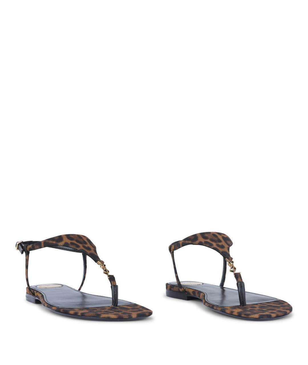 SAINT LAURENT Мульти текстильные сандалии, фото 2