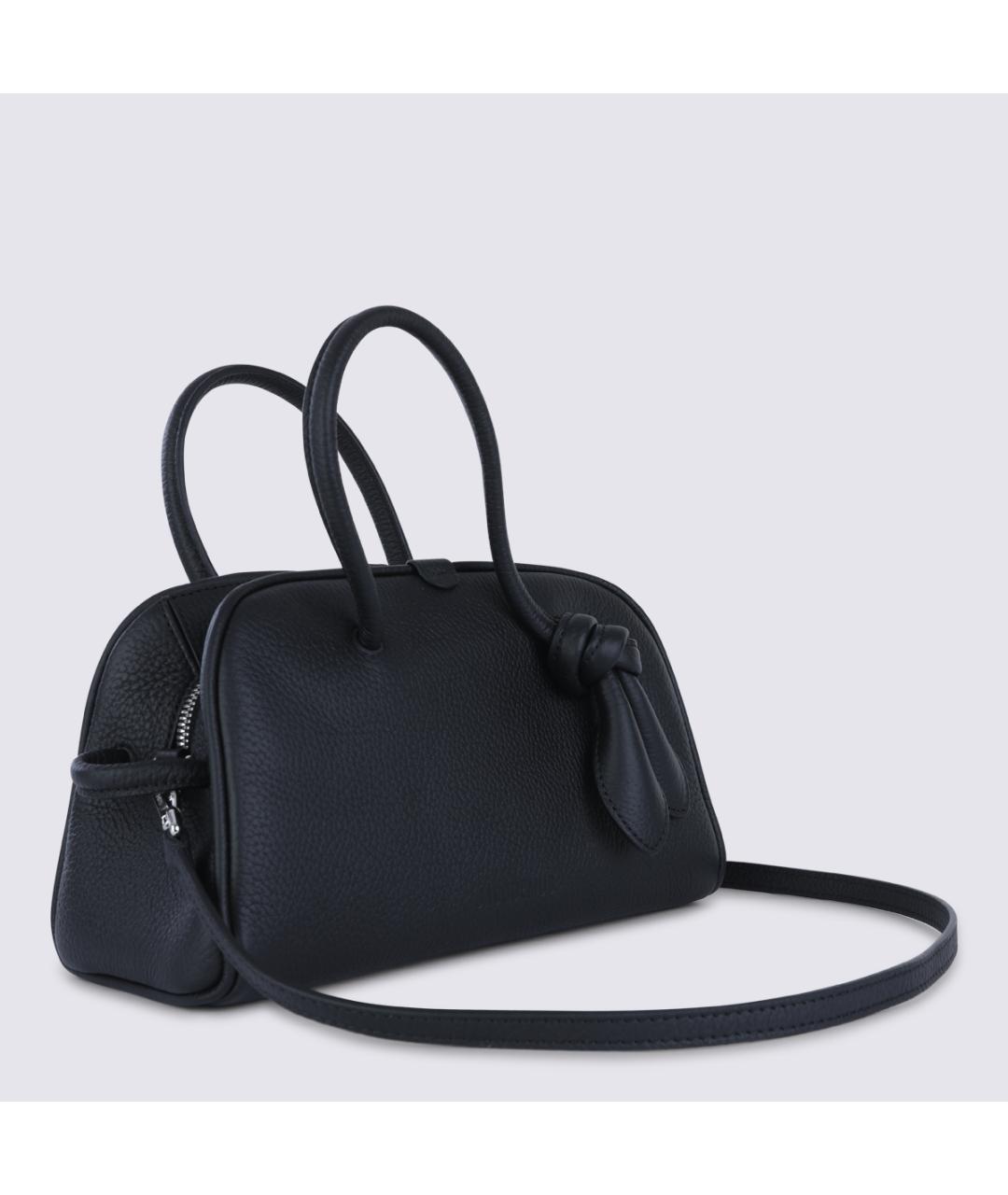 JACQUEMUS Черная кожаная сумка тоут, фото 3