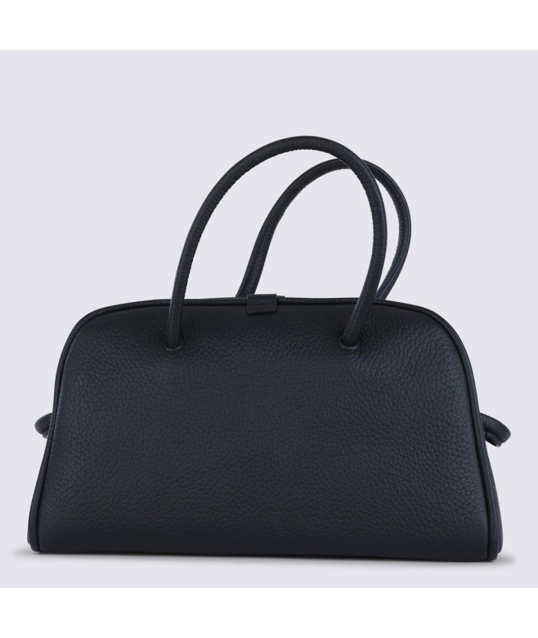 JACQUEMUS Черная кожаная сумка тоут, фото 4