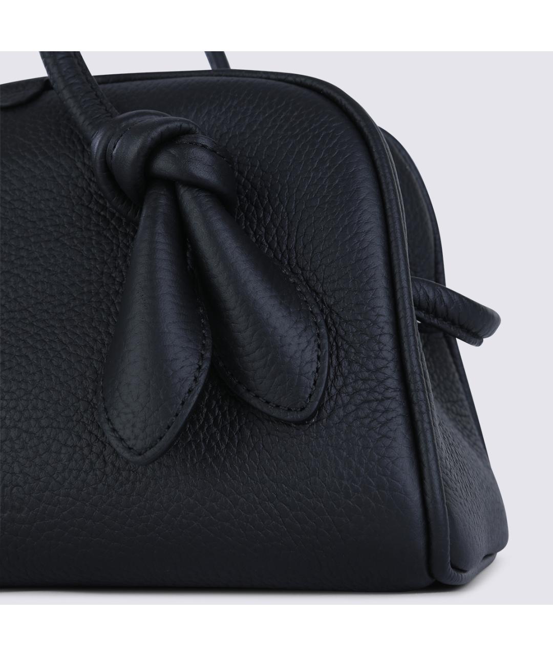 JACQUEMUS Черная кожаная сумка тоут, фото 5