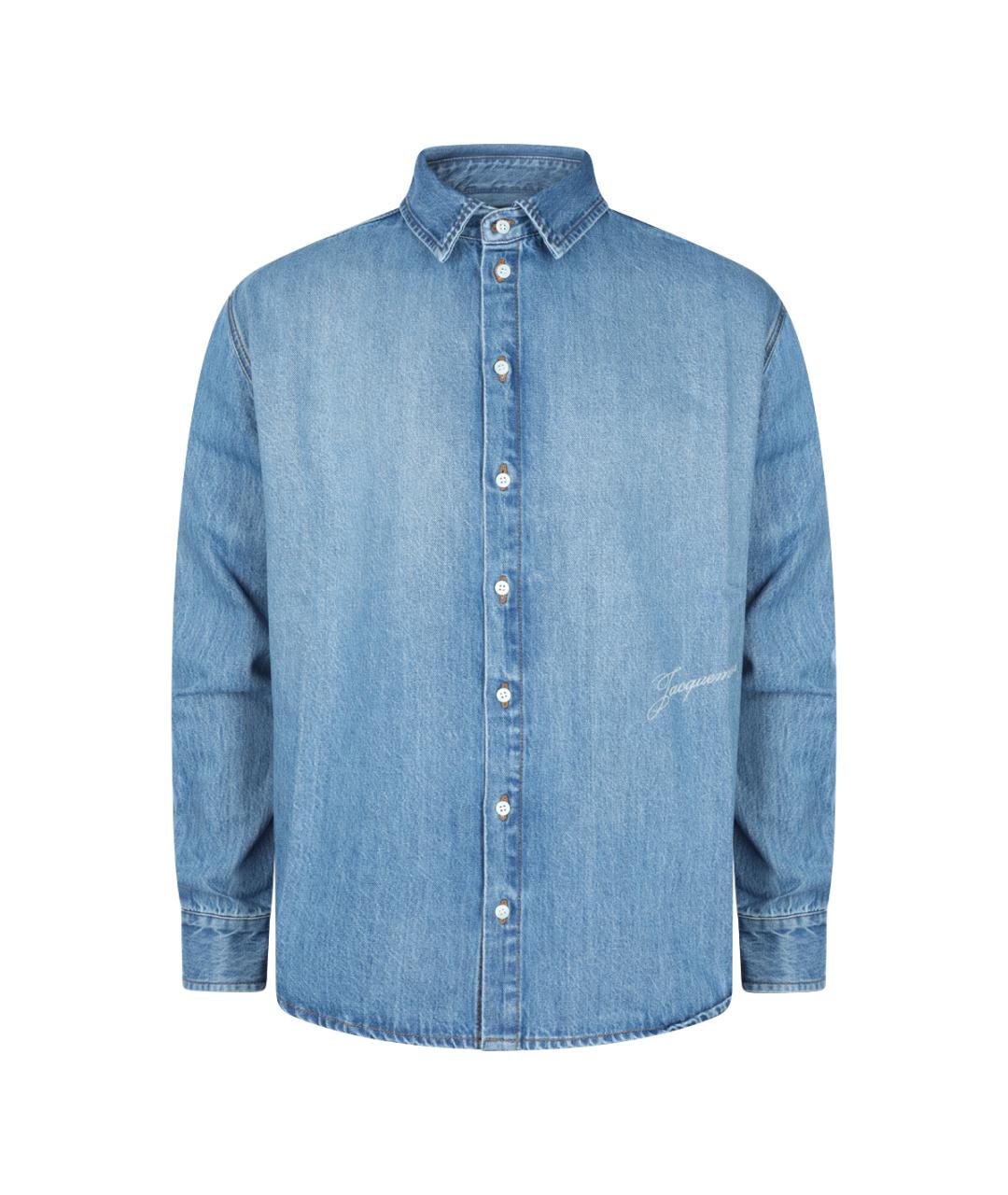 JACQUEMUS Синяя хлопковая кэжуал рубашка, фото 1