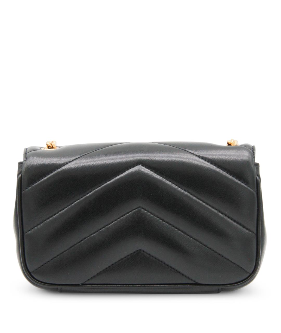 SAINT LAURENT Черная кожаная сумка через плечо, фото 3