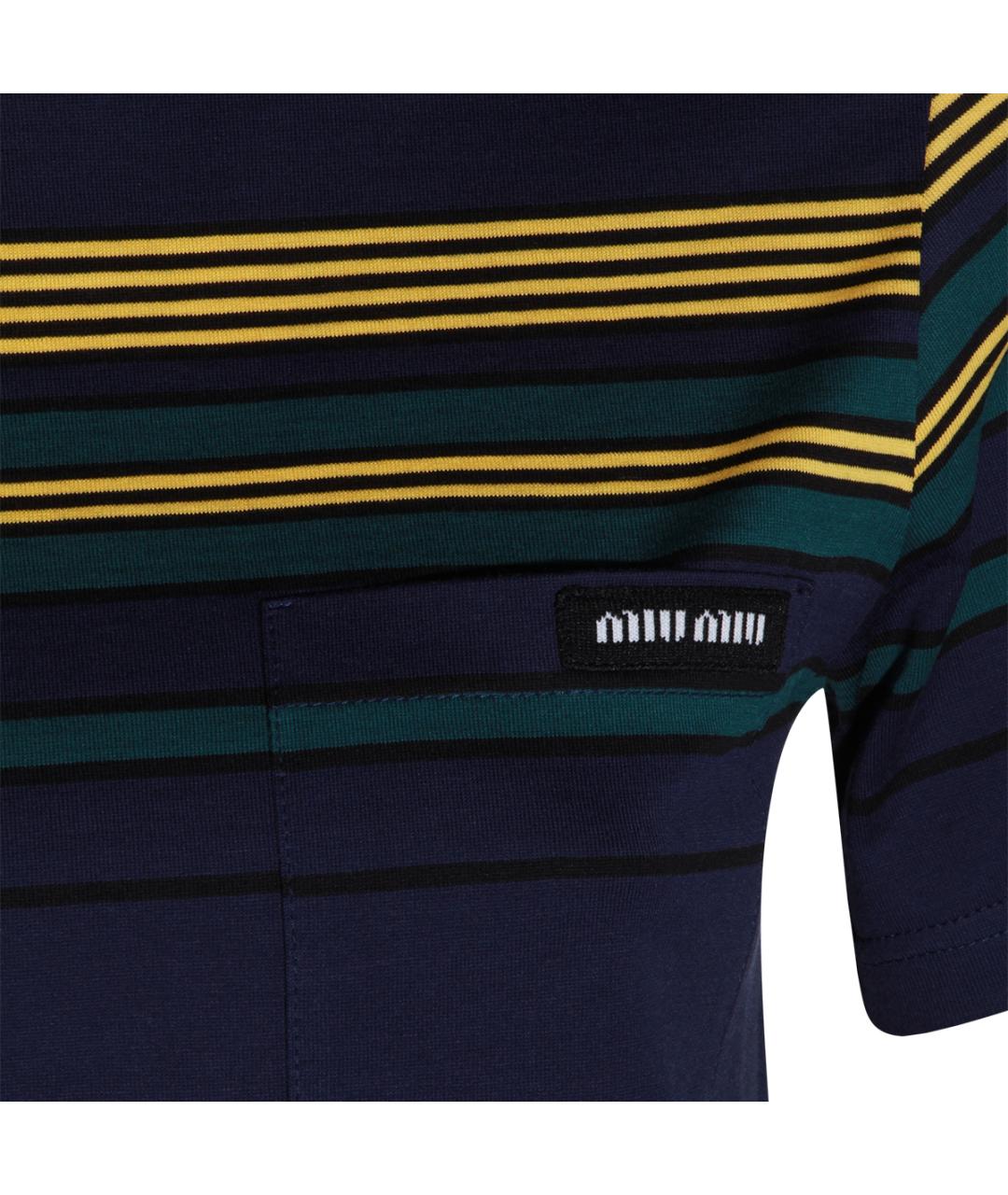 MIU MIU Мульти хлопковая футболка, фото 3