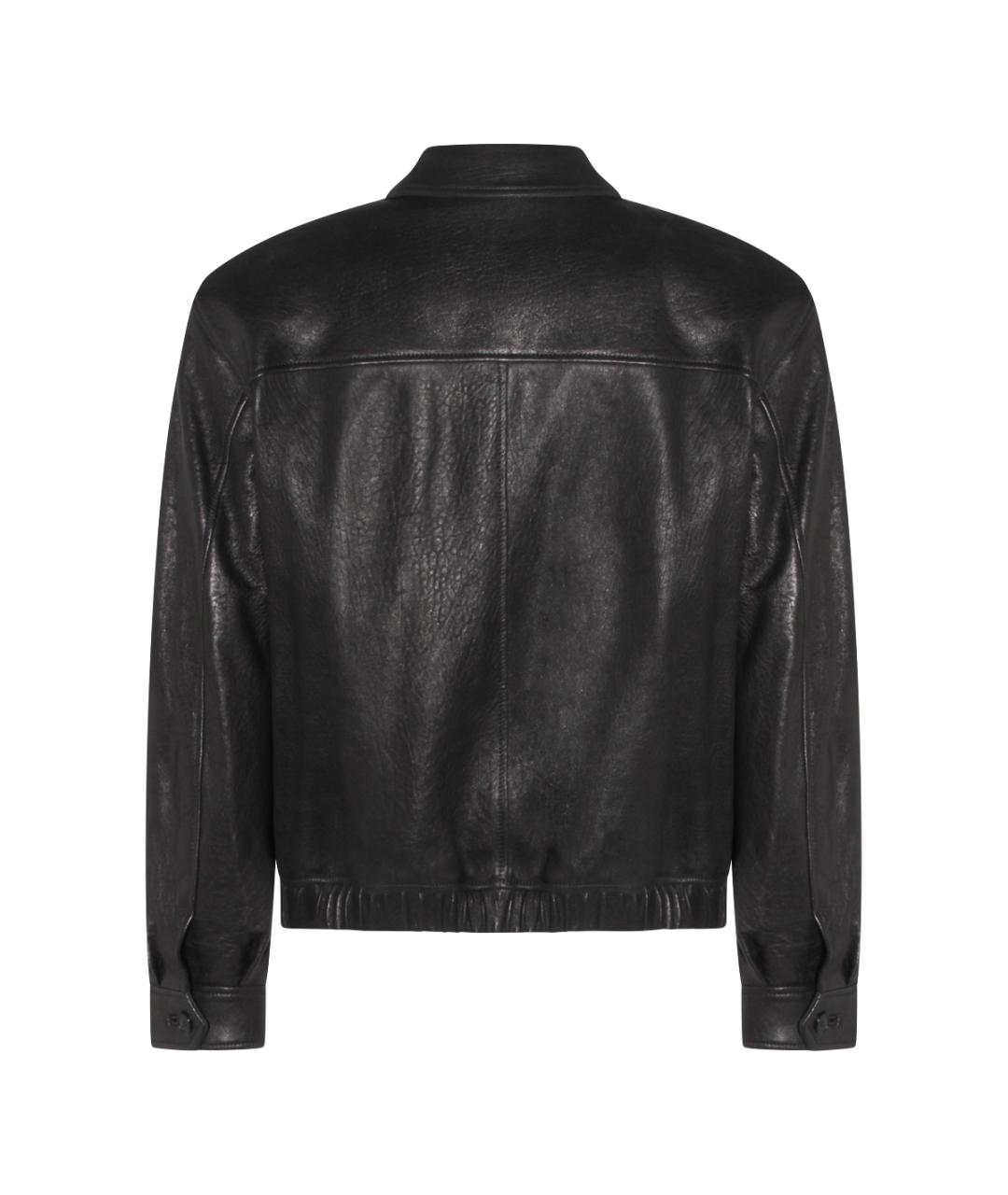 SAINT LAURENT Черная кожаная куртка, фото 2