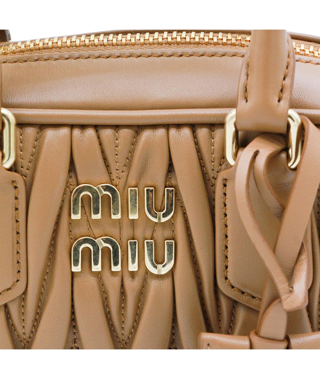 MIU MIU Бежевая кожаная сумка тоут, фото 4