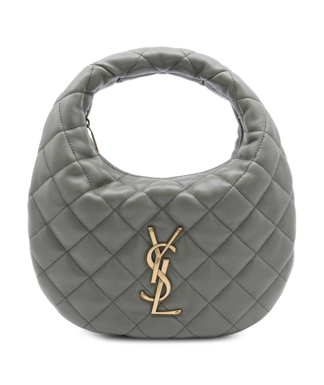 SAINT LAURENT Серая кожаная сумка через плечо, фото 1