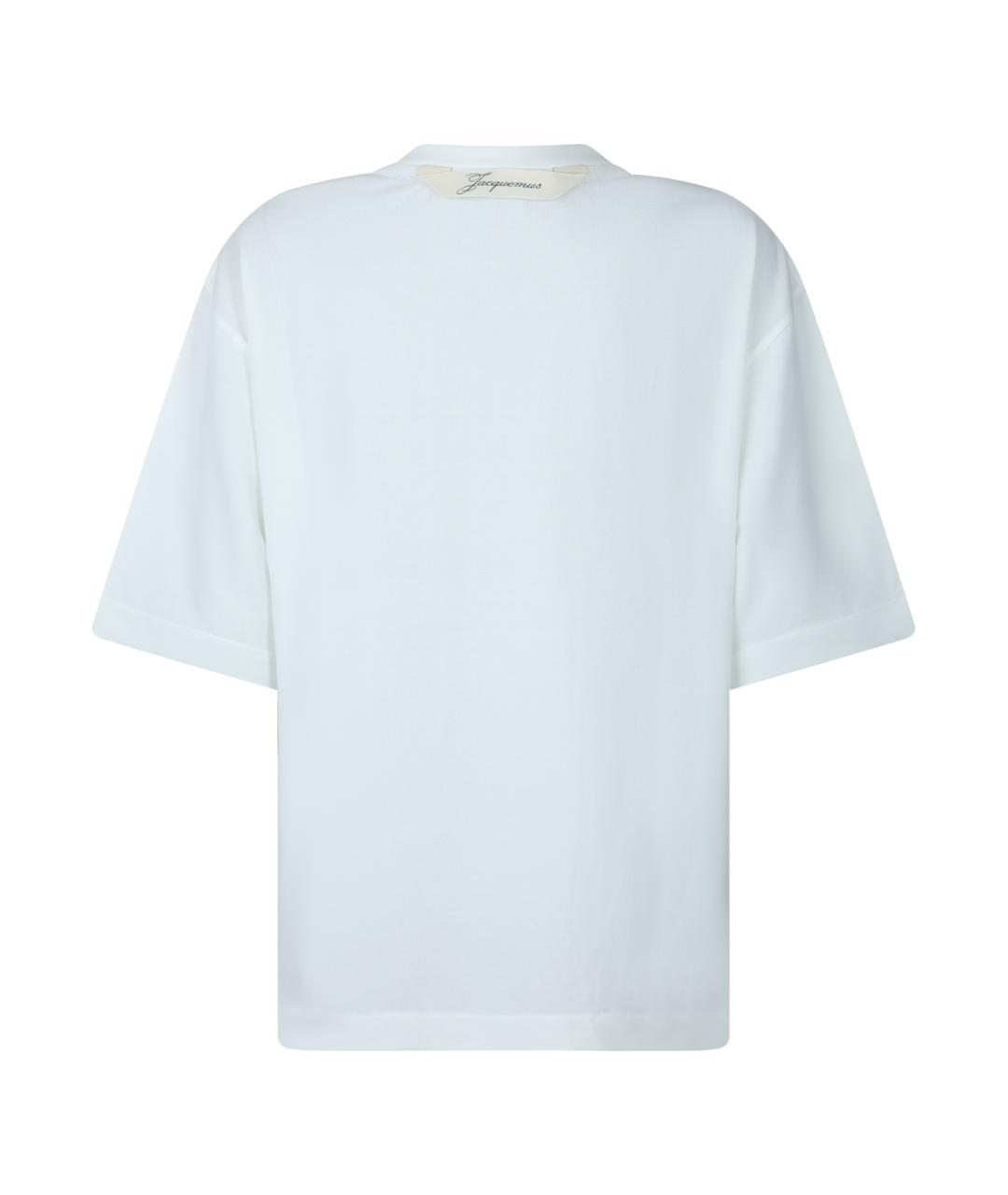 JACQUEMUS Белая хлопковая футболка, фото 2