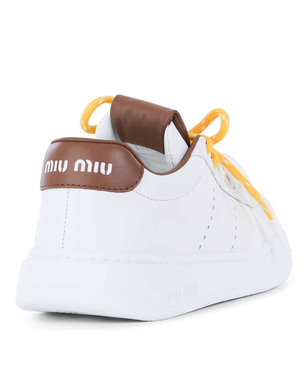 MIU MIU Белые кожаные кеды, фото 3