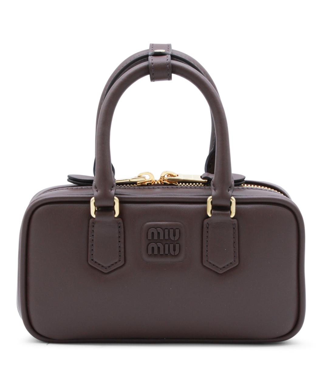 MIU MIU Коричневая кожаная сумка тоут, фото 1