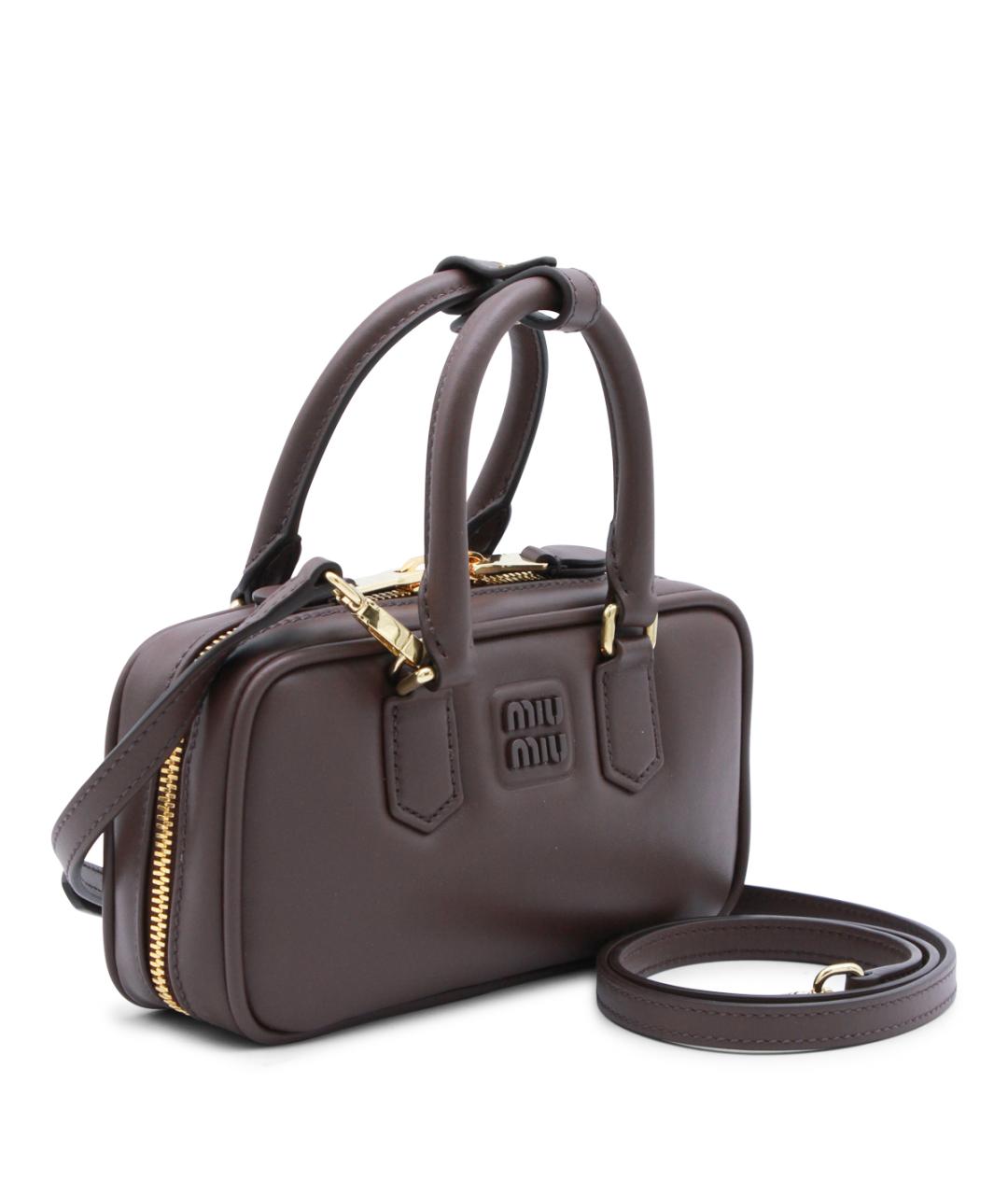 MIU MIU Коричневая кожаная сумка тоут, фото 2
