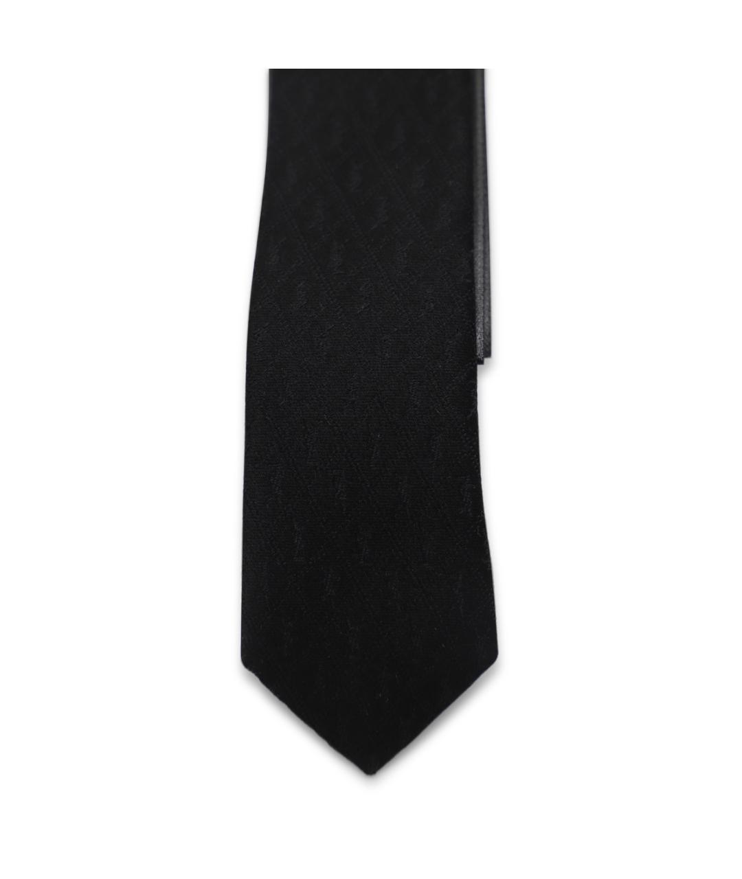 SAINT LAURENT Черный шелковый галстук, фото 2