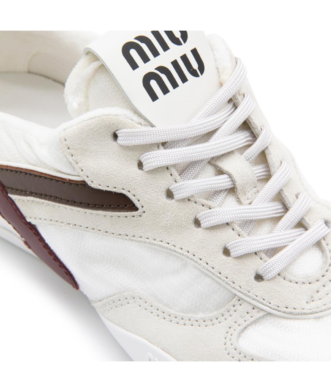 MIU MIU Белые текстильные кроссовки, фото 4
