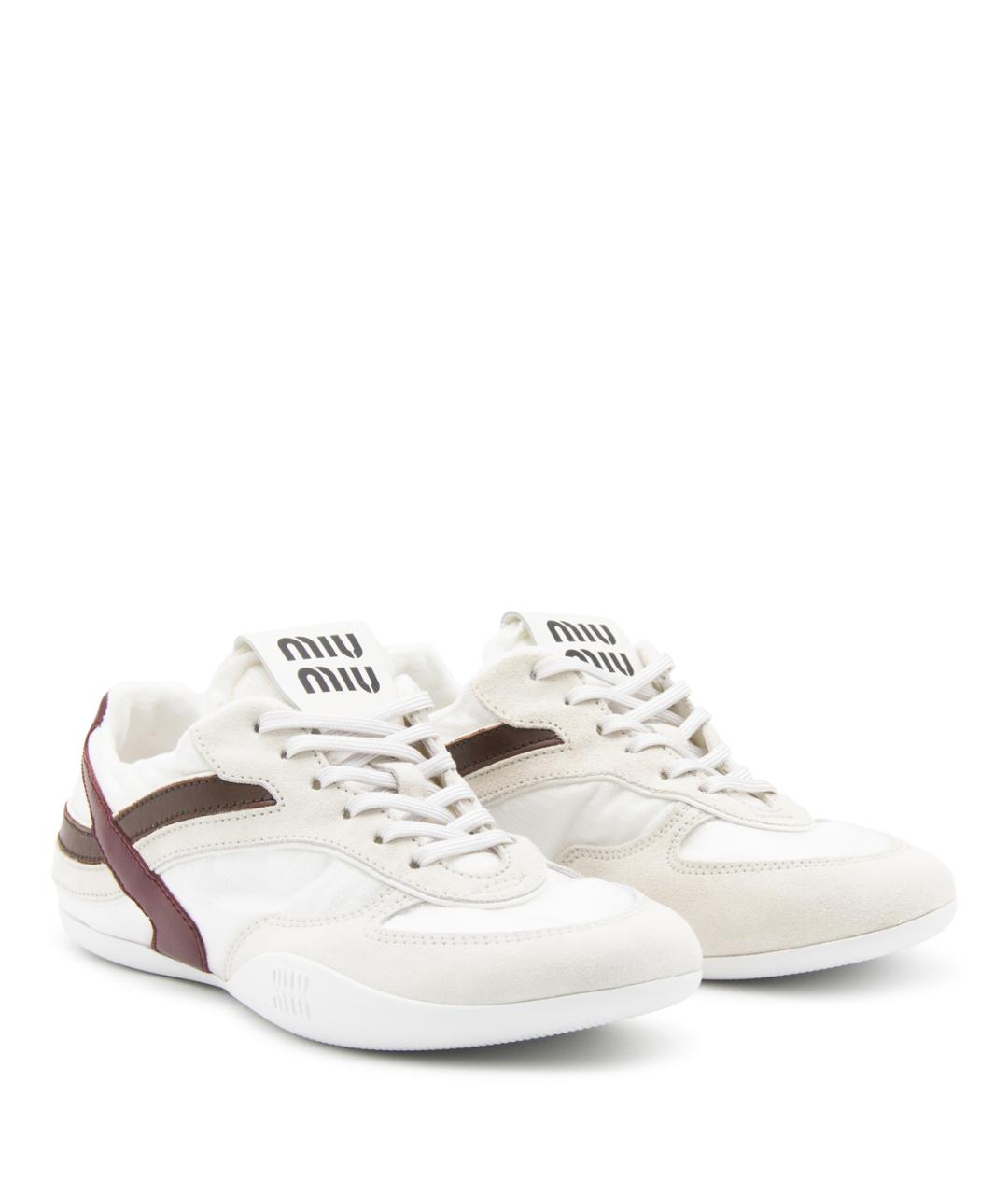 MIU MIU Белые текстильные кроссовки, фото 2