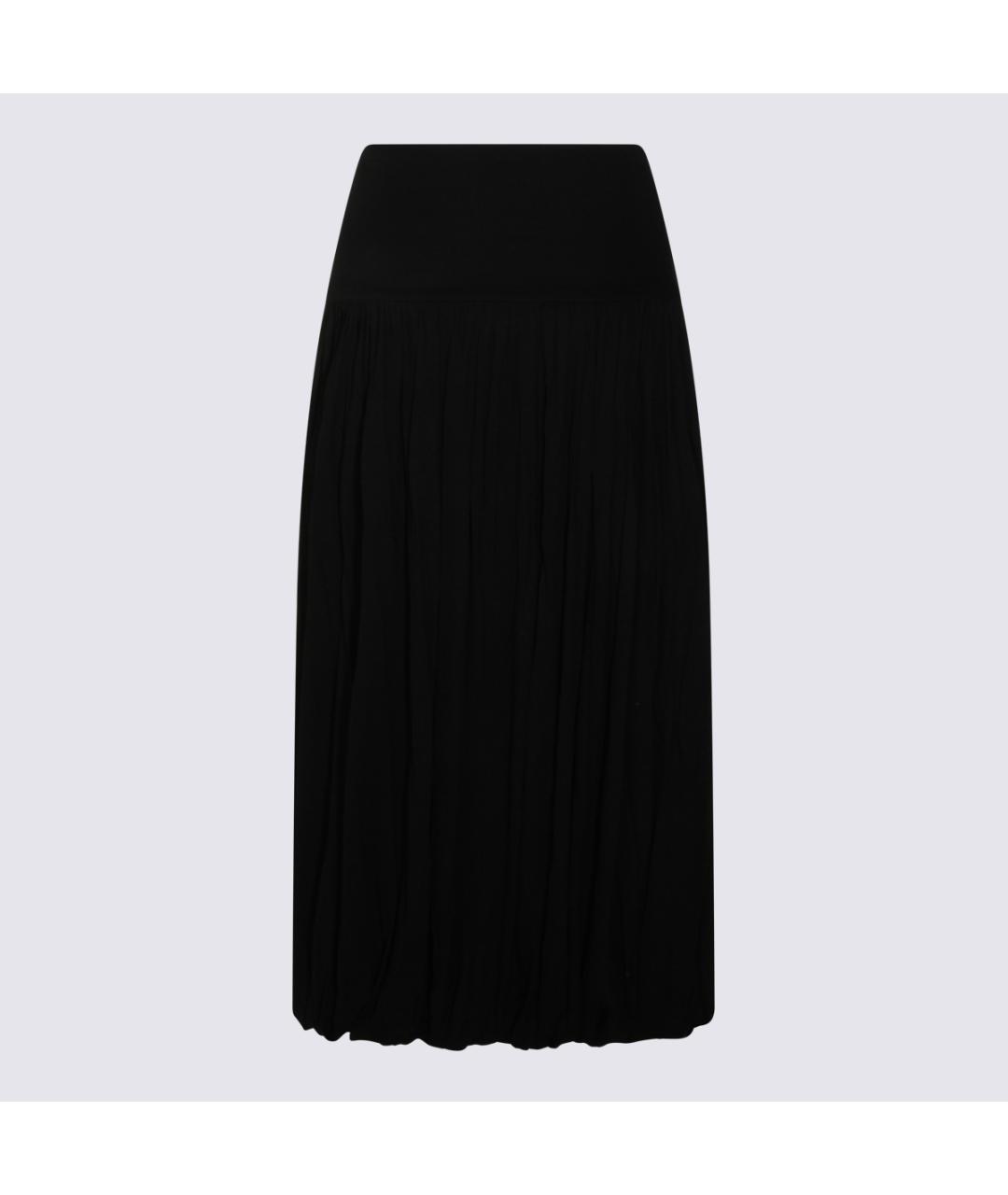 TOTEME Черная вискозная юбка миди, фото 4