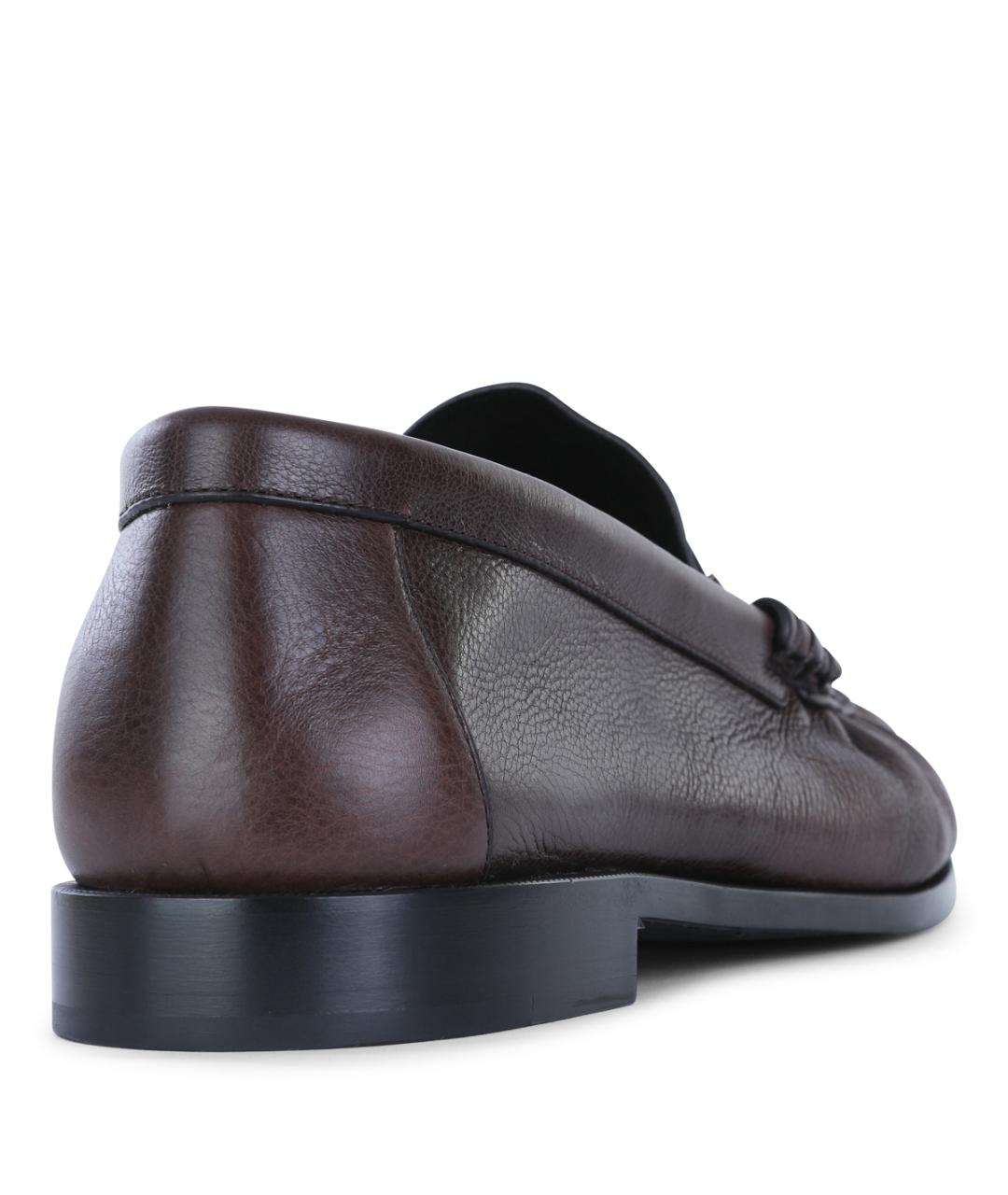 SAINT LAURENT Коричневые кожаные лоферы, фото 3