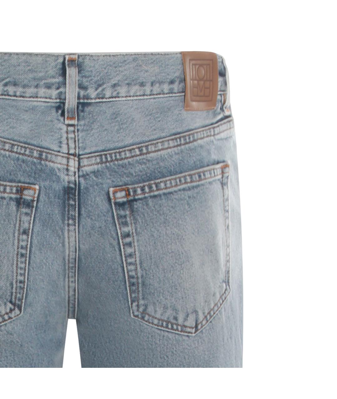 TOTEME Голубые хлопковые прямые джинсы, фото 7