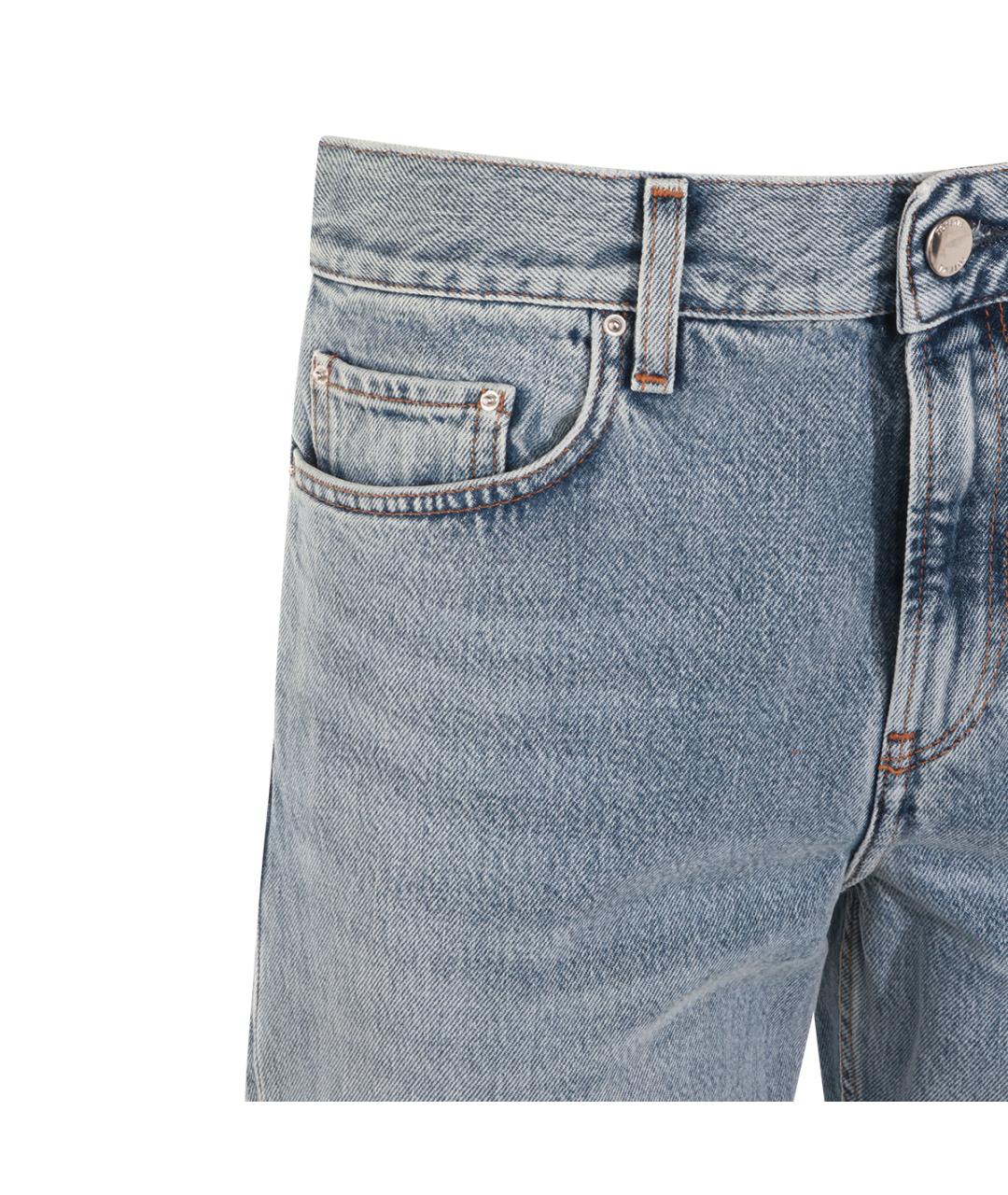 TOTEME Голубые хлопковые прямые джинсы, фото 5