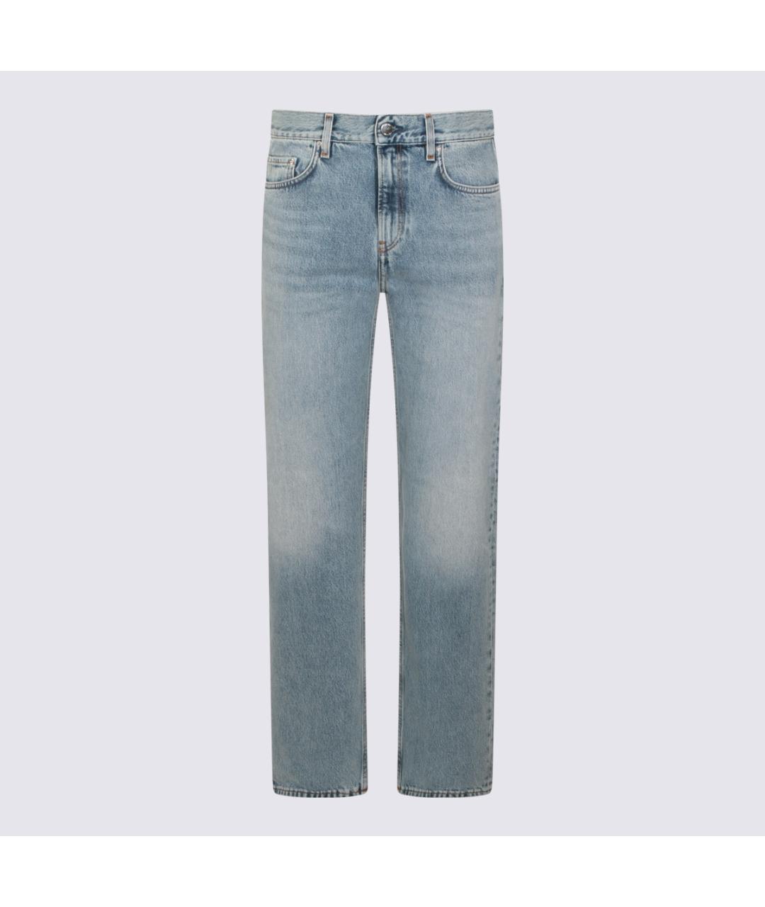TOTEME Голубые хлопковые прямые джинсы, фото 2