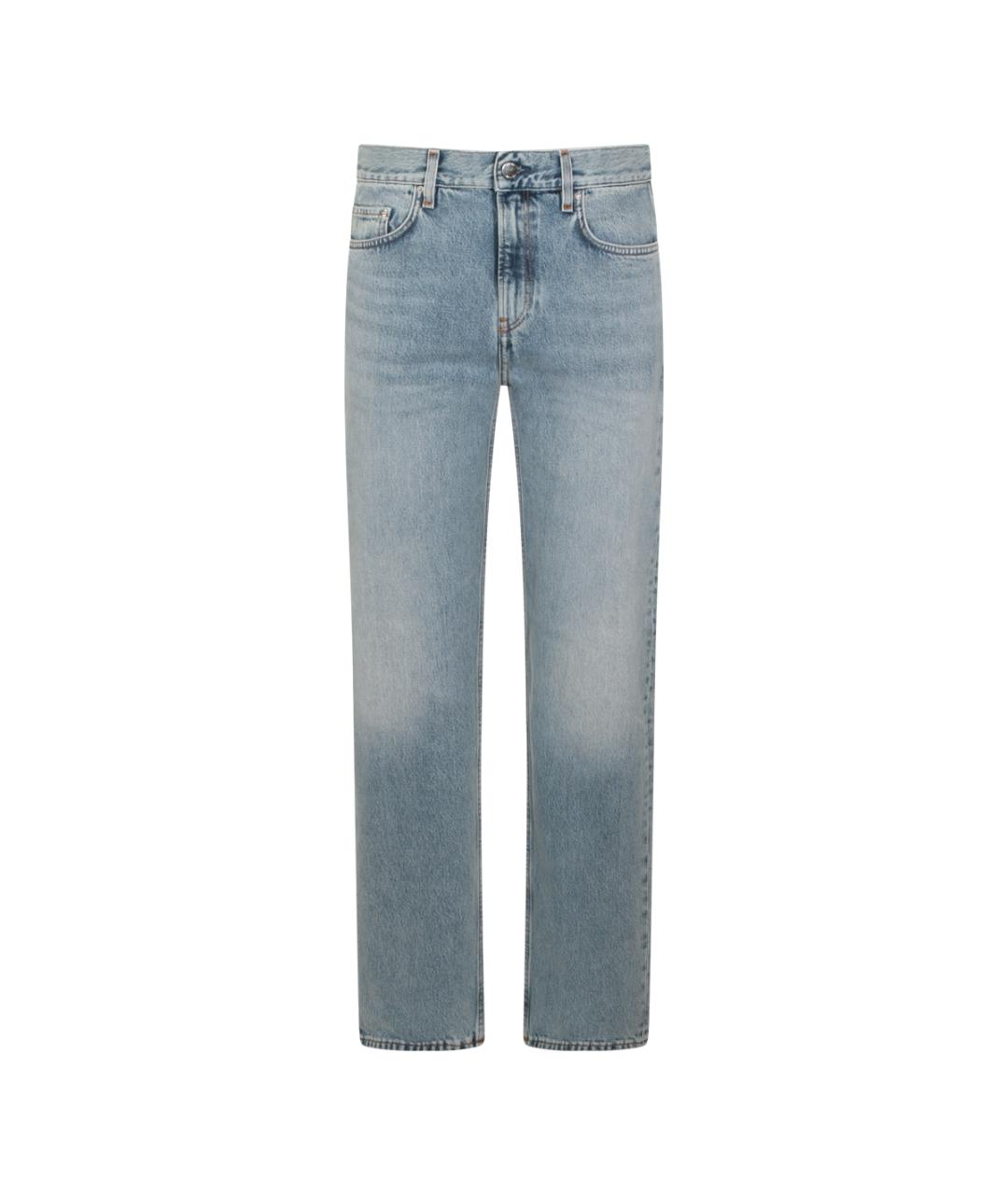 TOTEME Голубые хлопковые прямые джинсы, фото 9