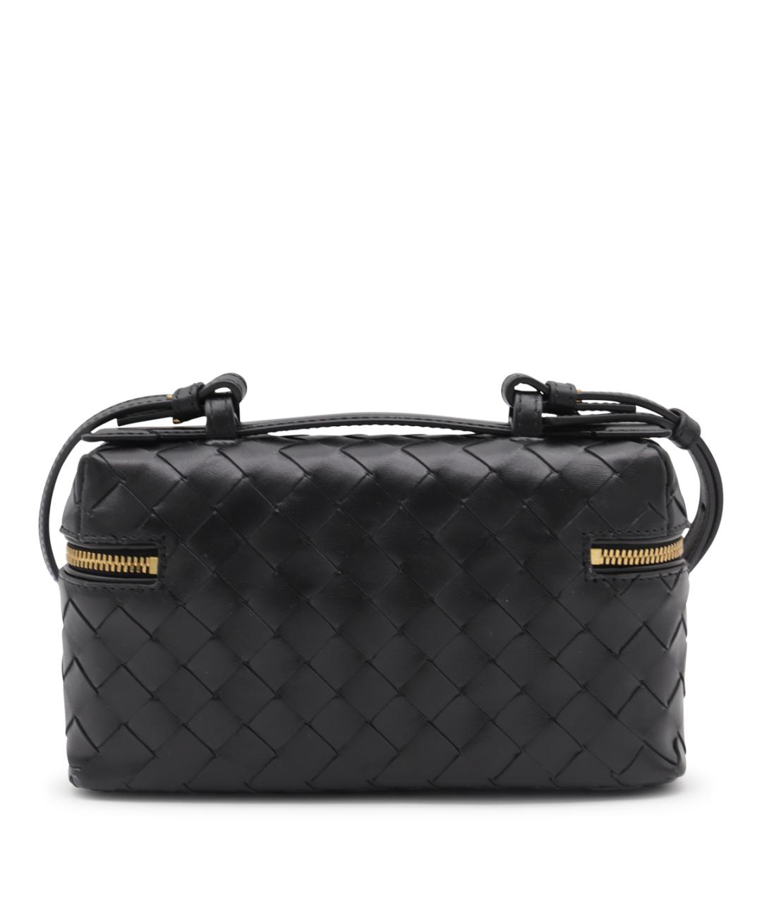 BOTTEGA VENETA Черная кожаная сумка через плечо, фото 3