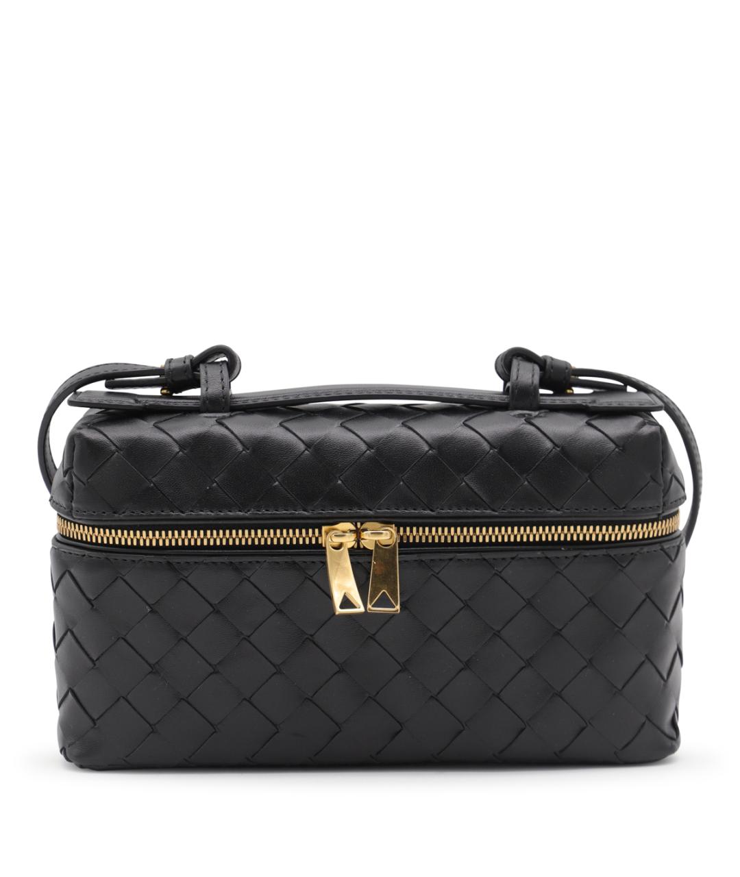 BOTTEGA VENETA Черная кожаная сумка через плечо, фото 1