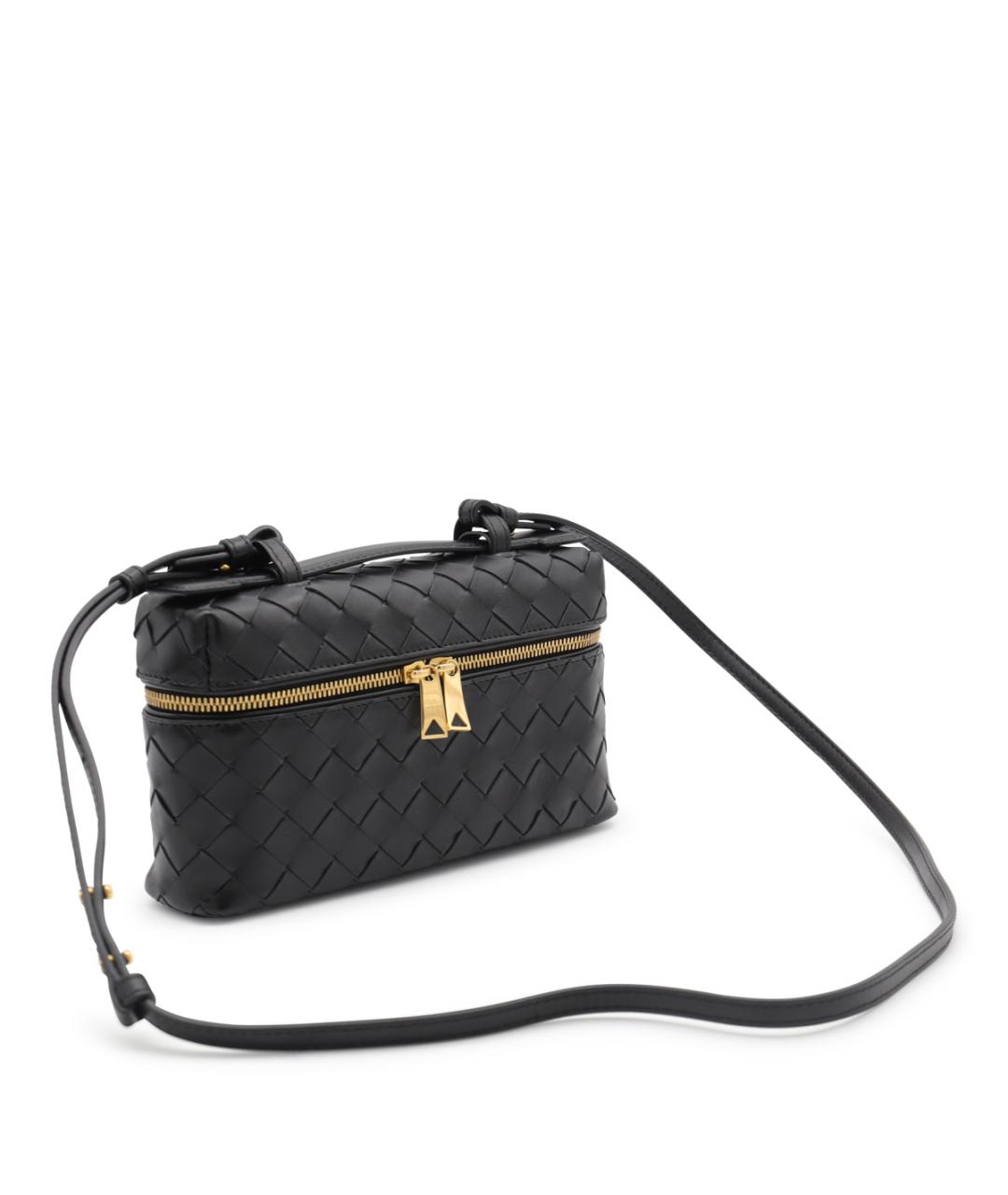 BOTTEGA VENETA Черная кожаная сумка через плечо, фото 2