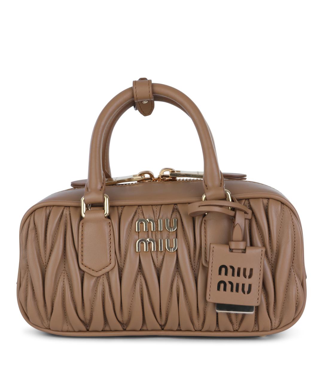 MIU MIU Бежевая кожаная сумка тоут, фото 1