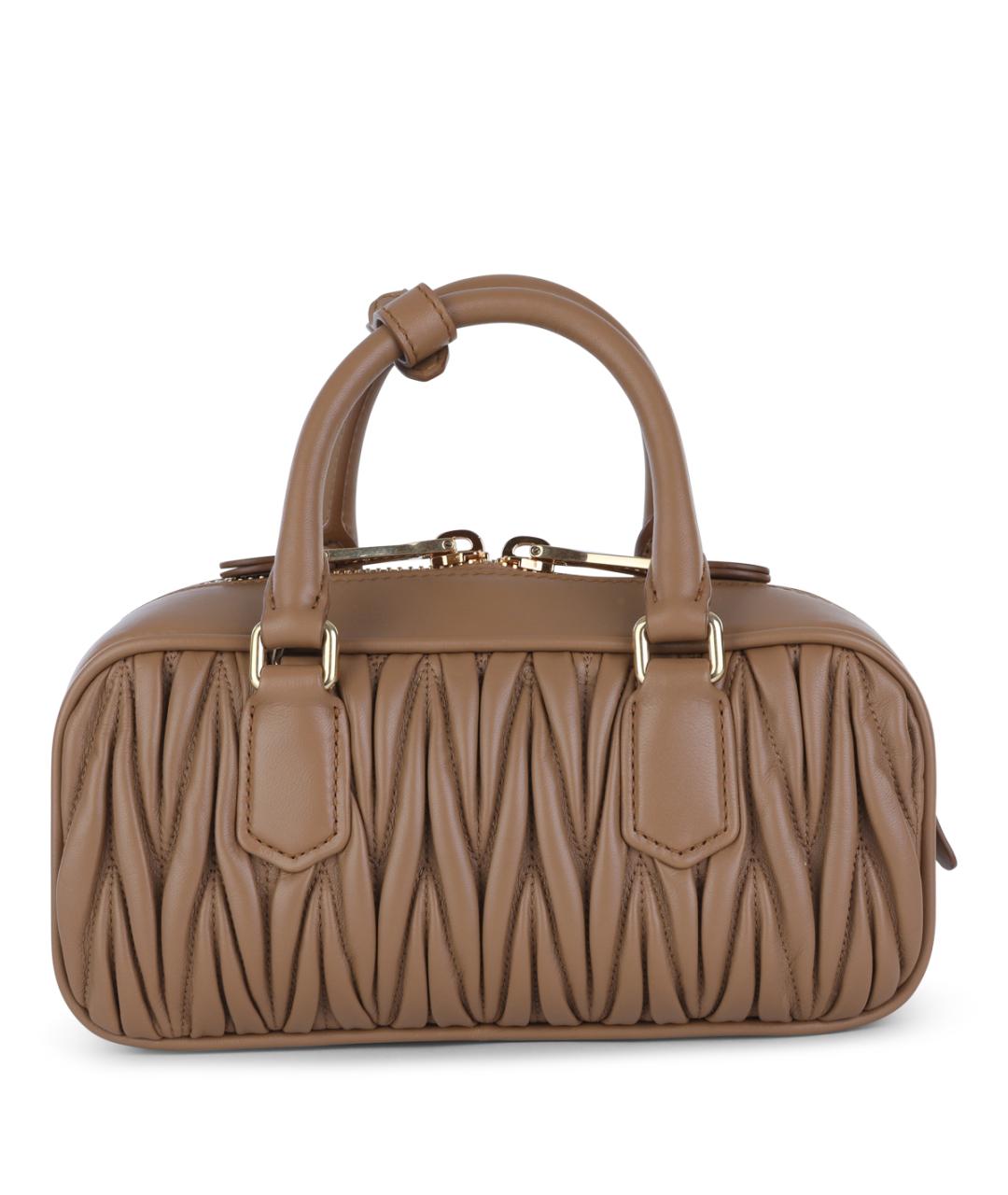 MIU MIU Бежевая кожаная сумка тоут, фото 3