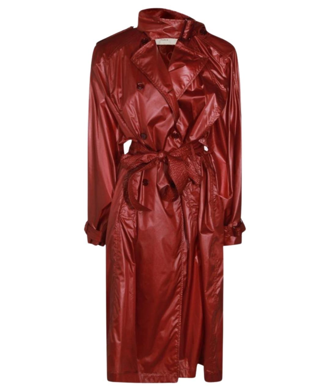 SAINT LAURENT Бордовый полиамидовый тренч/плащ, фото 1