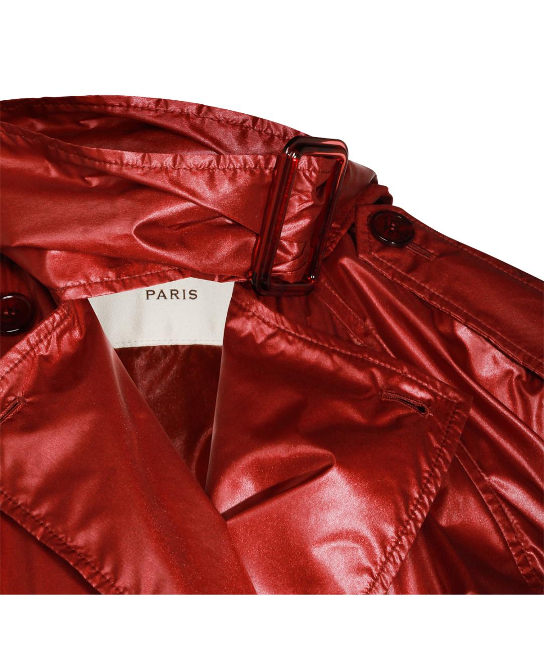 SAINT LAURENT Бордовый полиамидовый тренч/плащ, фото 3