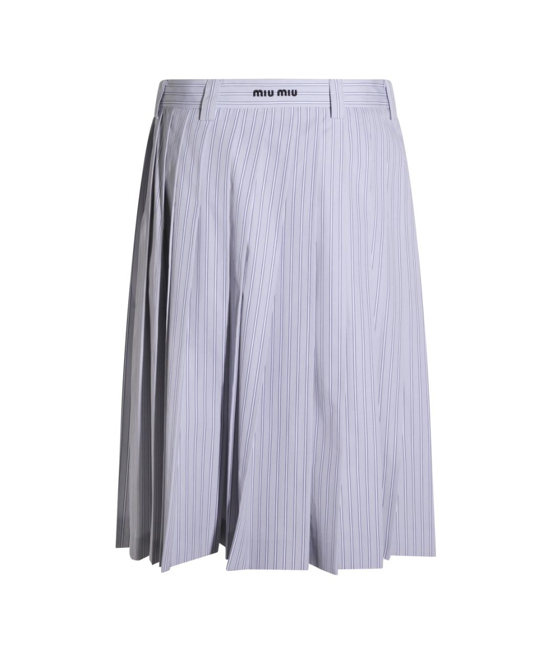 MIU MIU Серая хлопковая юбка миди, фото 2